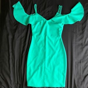 Turquoise short body-con party dress